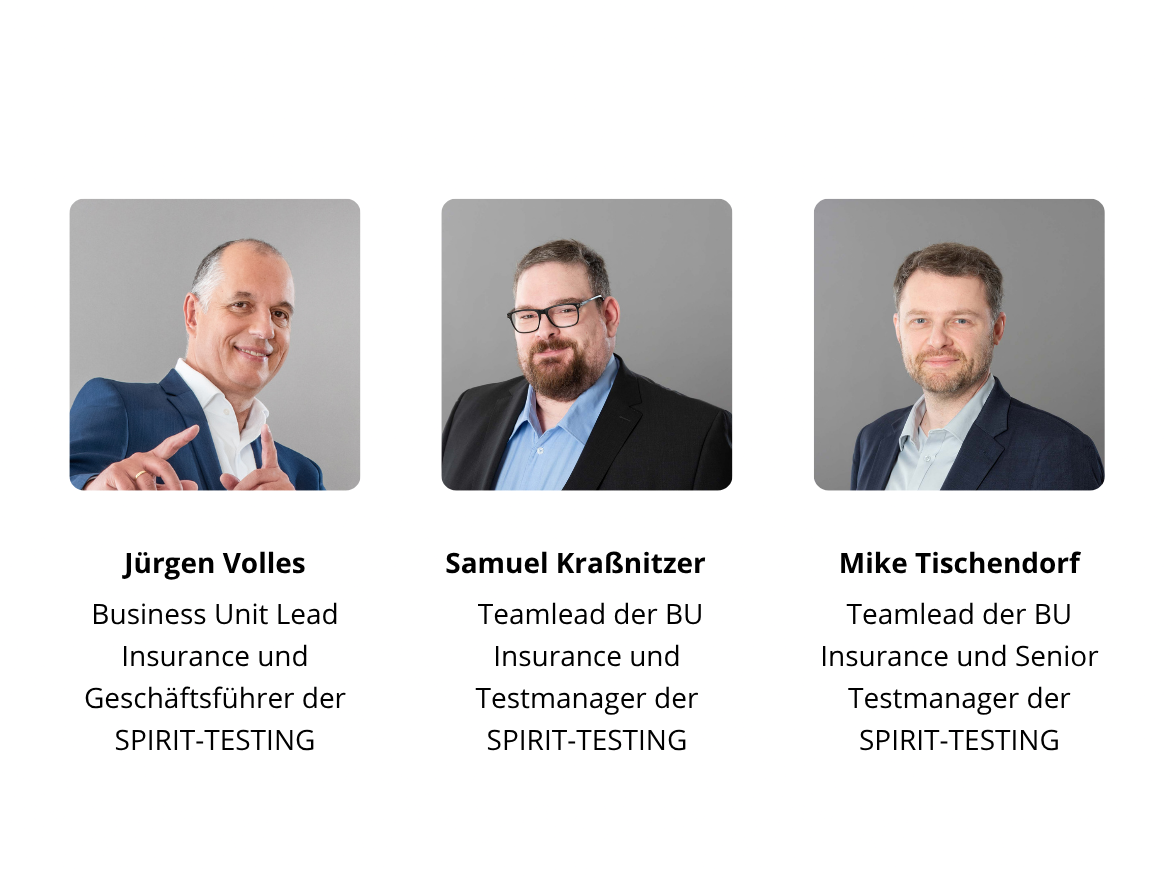 Foto BU Lead Insurance und zweier Teamleads