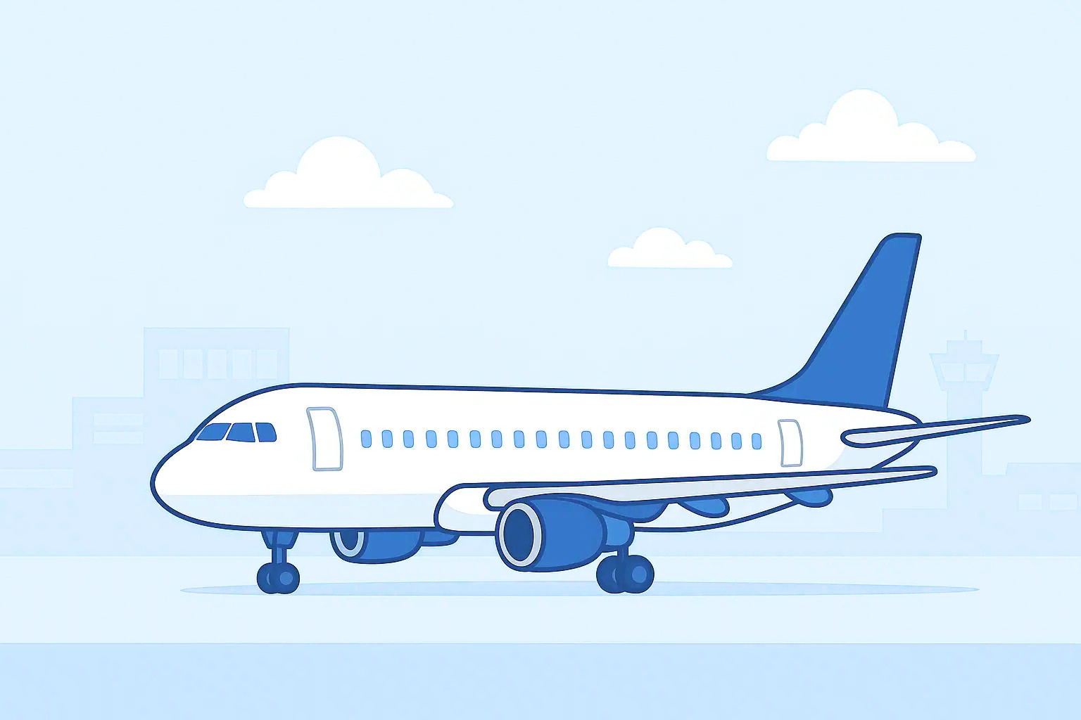 Airplane landing at airport