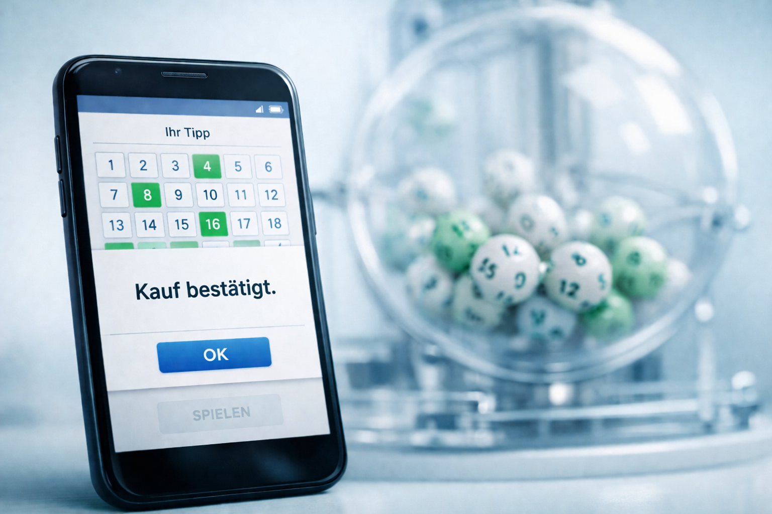 Kauf eines Lotterietickets auf dem Handy