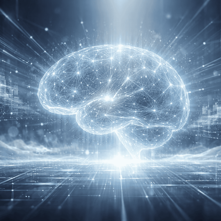 AI brain metaphor abstract graphic
