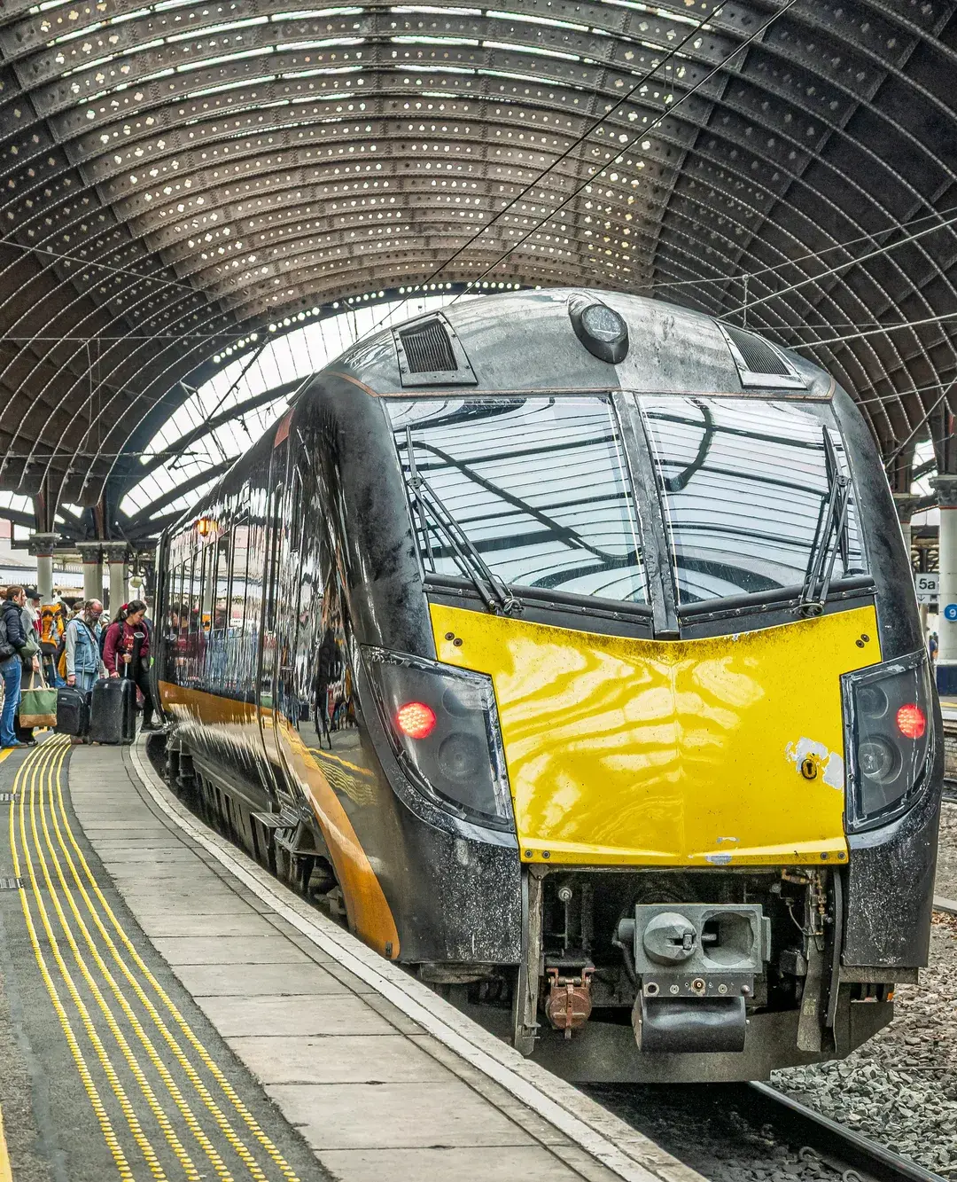 train in train station yellow half